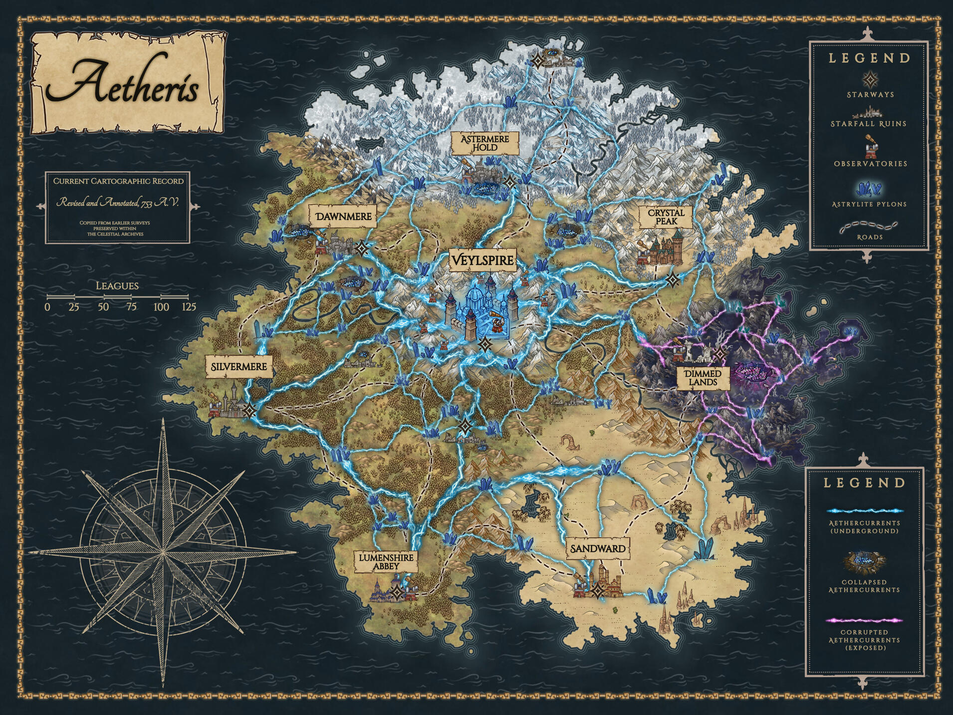 Map within the Starless Sky books.